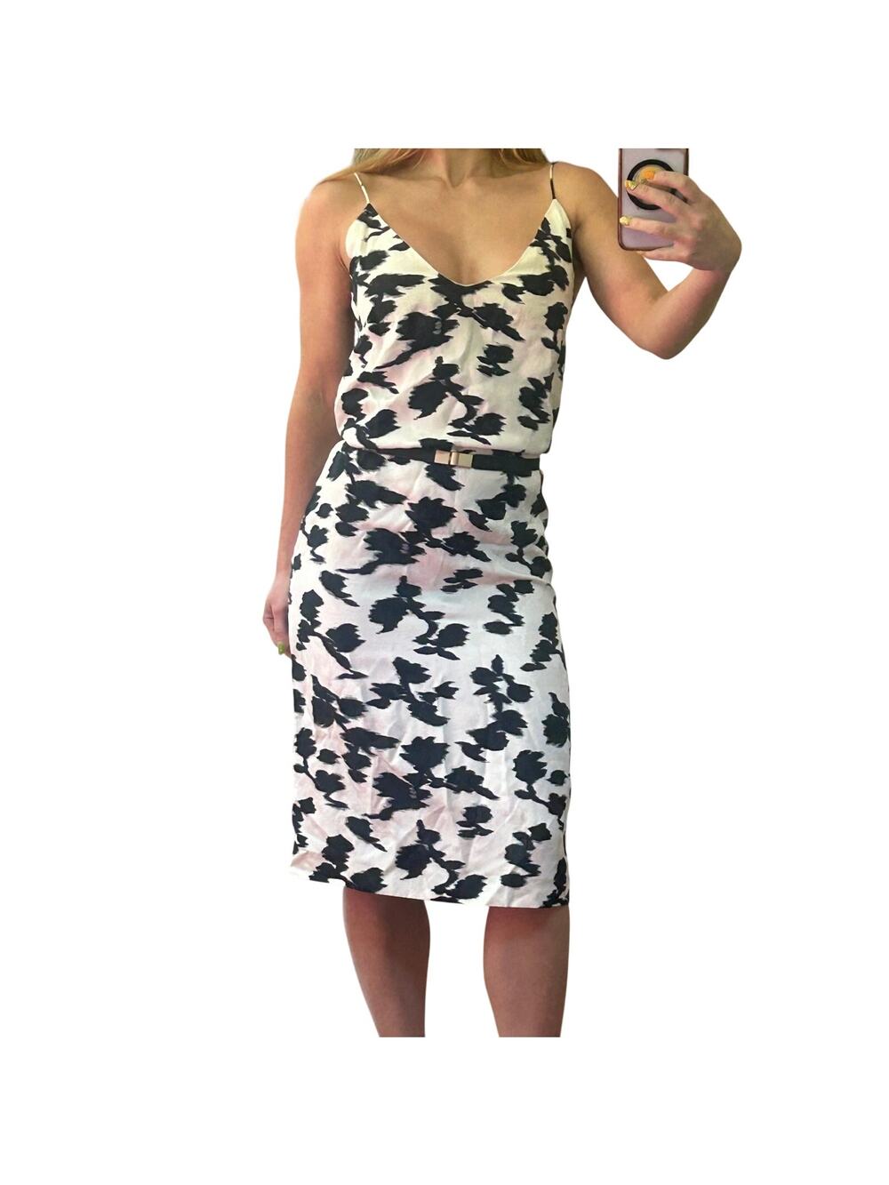 Archival 2014 Balenciaga Abstract Floral Silk Jacquard Slip Dress FR 34 US 2